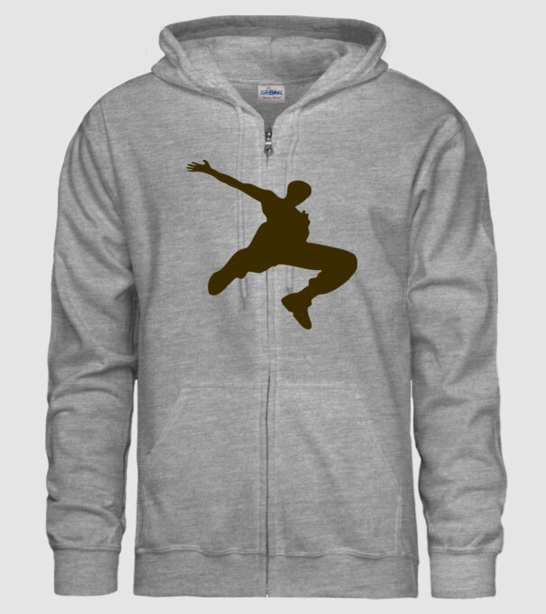 Logo Parkour model gri pe tricou