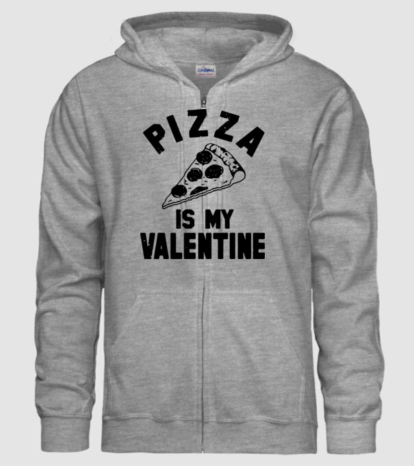 Pizza is valentine model gri pe tricou