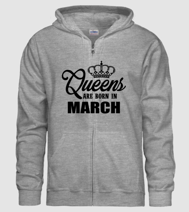 Queens are born in - March model gri pe tricou