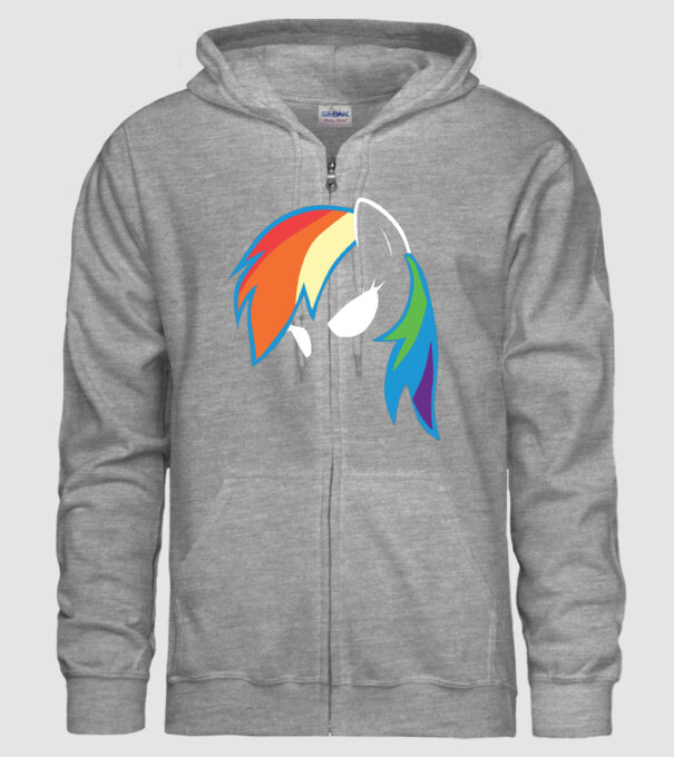 Rainbow Dash model gri pe tricou