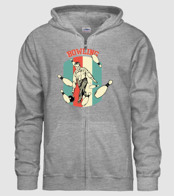Retro Bowling model gri pe tricou
