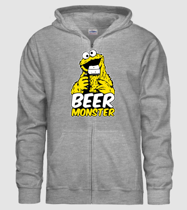 Monstru bere model gri pe tricou