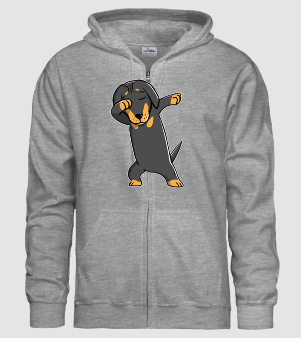 Teckel DAB model gri pe tricou