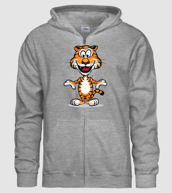 tigru model gri pe tricou