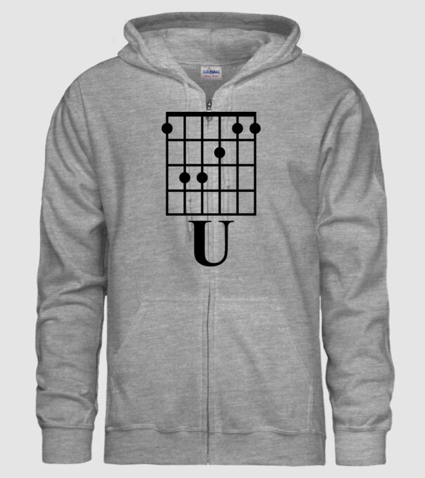 U Chord model gri pe tricou