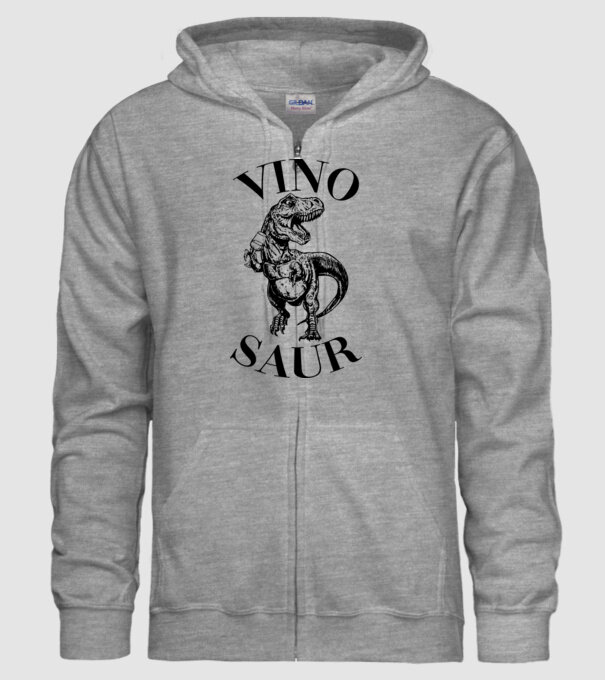 Vinosaur model gri pe tricou