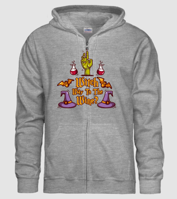 Witch way to the wine model gri pe tricou