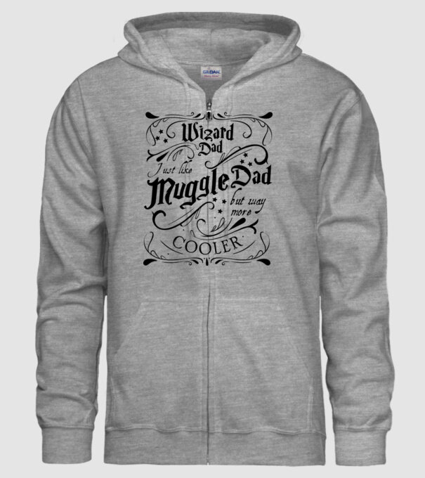 Wizard dad model gri pe tricou