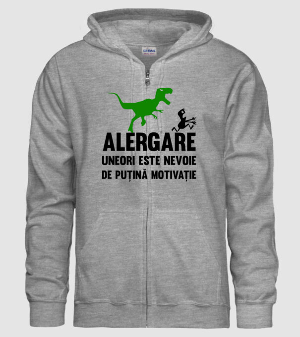 Alergare - uneori este nevoie de puțină motivație model gri pe tricou