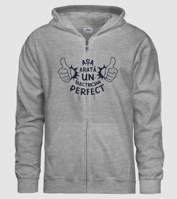 Așa arată un ELECTRICIAN perfect model gri pe tricou