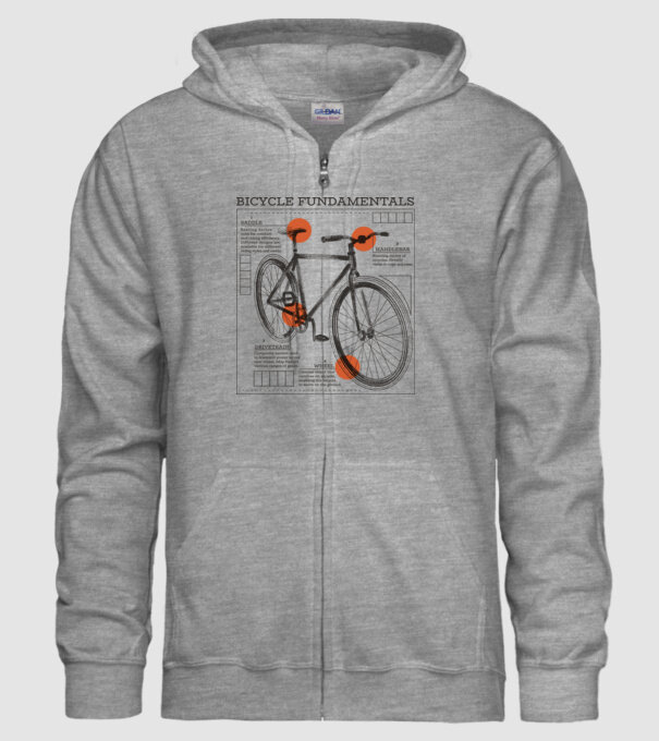 Bicycle fundamentals model gri pe tricou