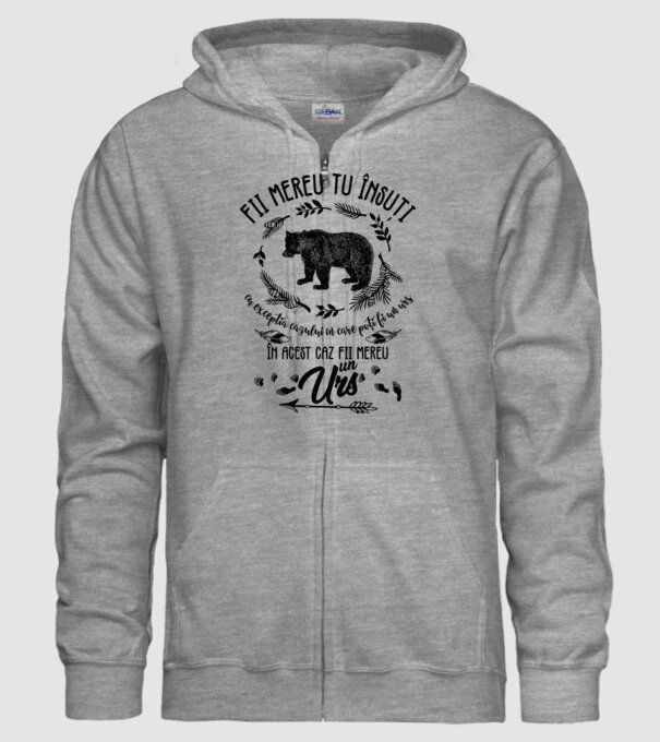 fii mereu tu însuți, cu excepția cazului în care poți fi un urs, în acest caz fii mereu un urs! model gri pe tricou
