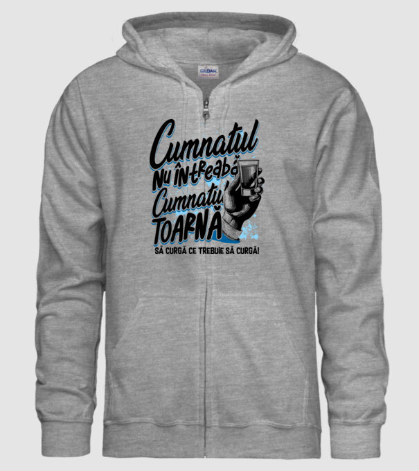 Cumnatul nu întreabă, cumnatul toarnă. Să curgă ce trebuie să curgă! model gri pe tricou