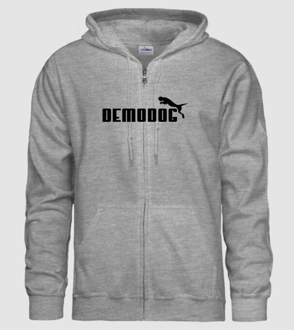 demodog logo black model gri pe tricou