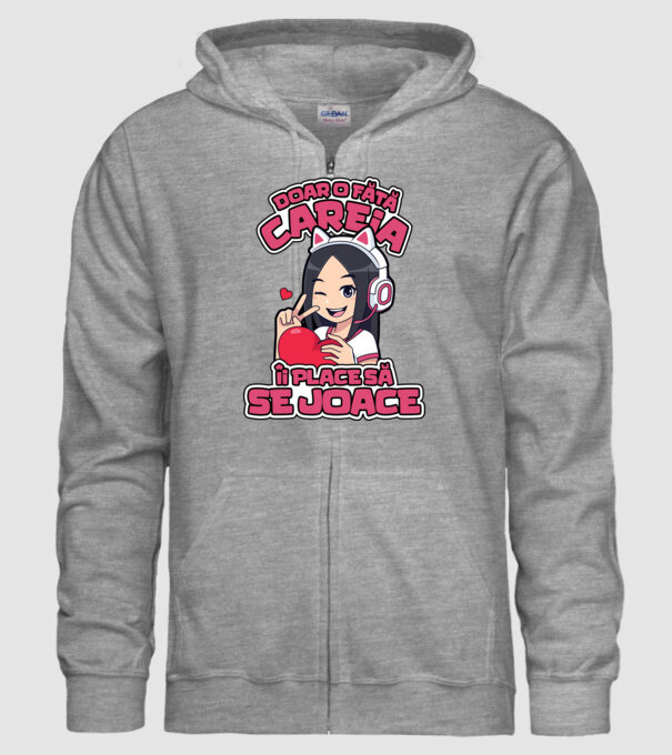 doar o fată căreia îi place să se joace model gri pe tricou
