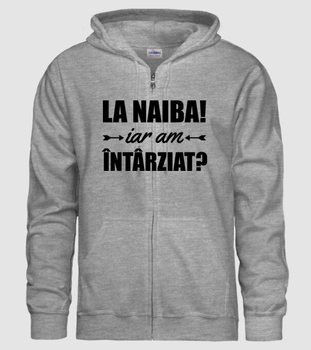La naiba! Iar am întârziat? model gri pe tricou