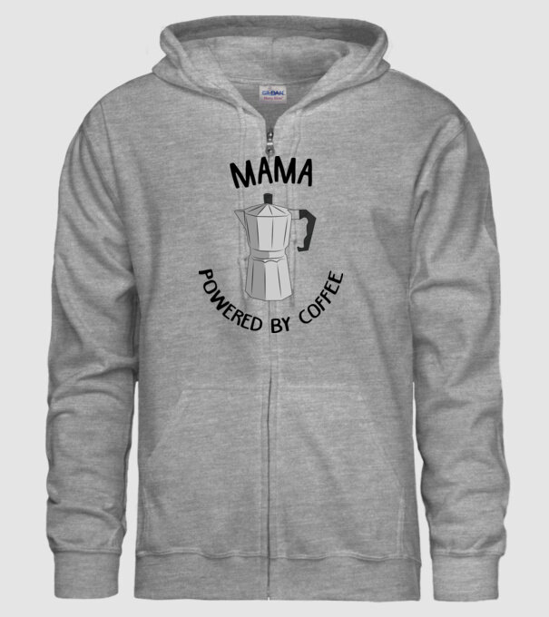 Mama powered by coffee_D1655019 model gri pe tricou