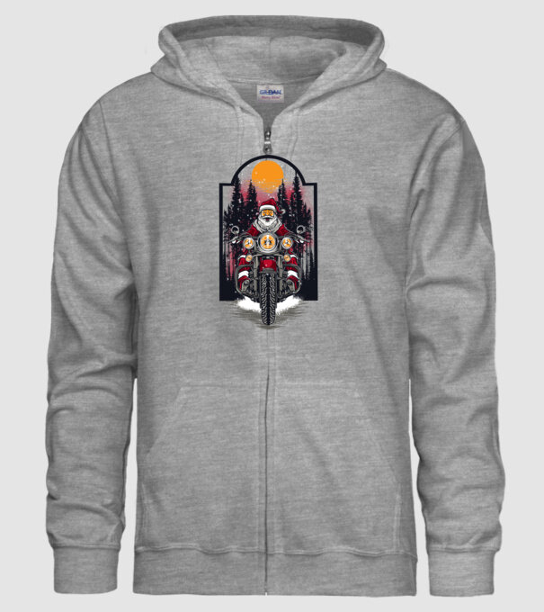 Motor santa model gri pe tricou