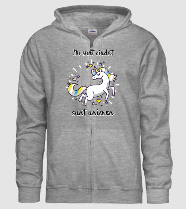 Nu sunt ciudat - sunt unicorn model gri pe tricou