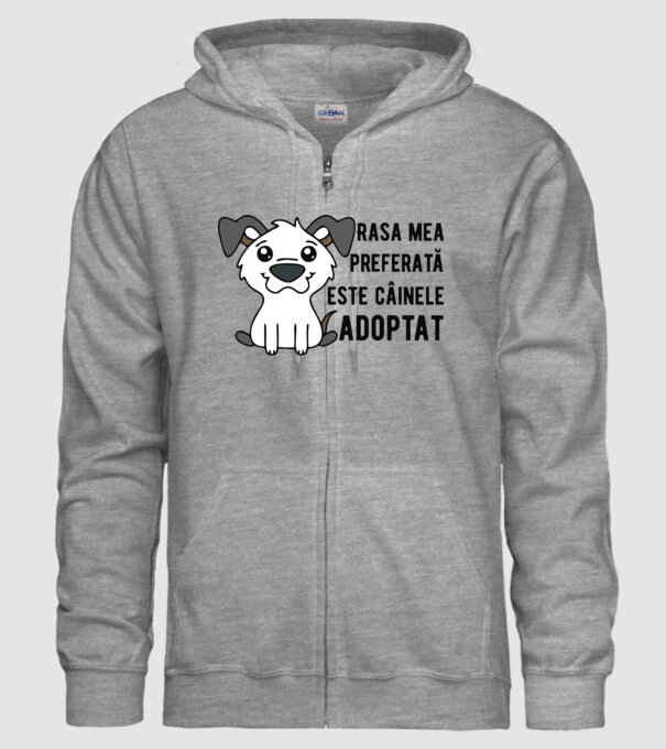 Rasa mea preferată este câinele adoptat model gri pe tricou