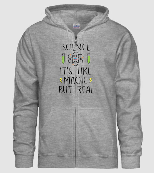 Science its like magic, but real model gri pe tricou