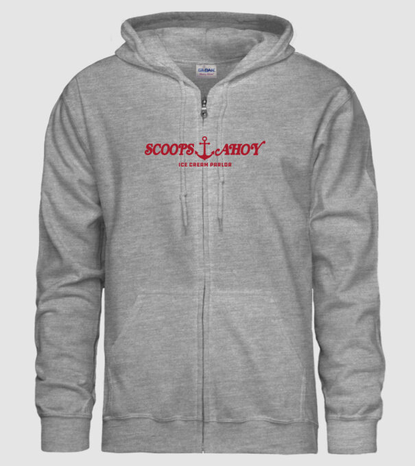 scoops and ahoy stranger things model gri pe tricou