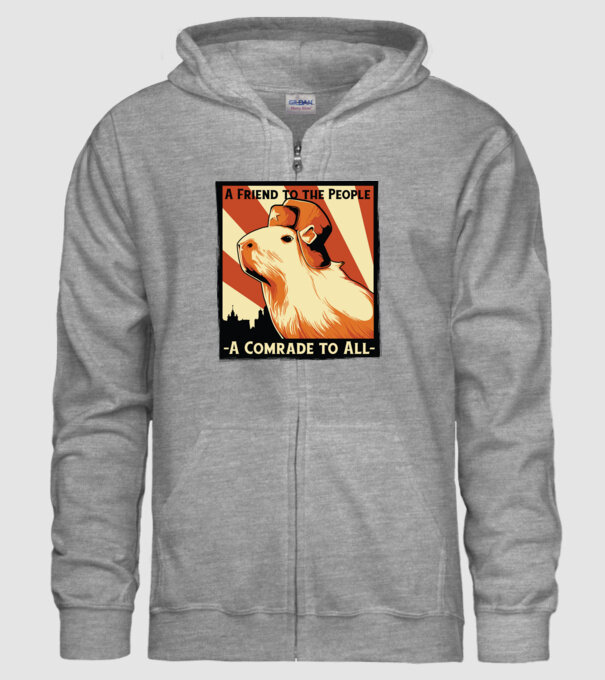 Soviet Capybara model gri pe tricou