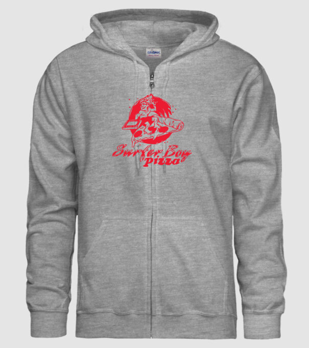 surfer boy pizza stranger things model gri pe tricou