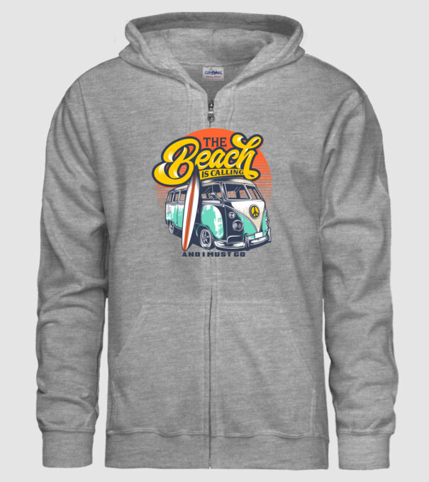 The Beach is Calling model gri pe tricou