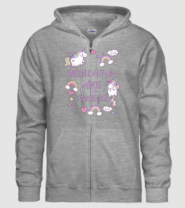 Unicornul meu mi-a mâncat tema de casă model gri pe tricou