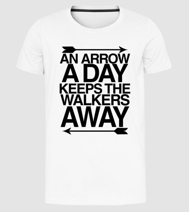 An arrow a day model alb pe tricou