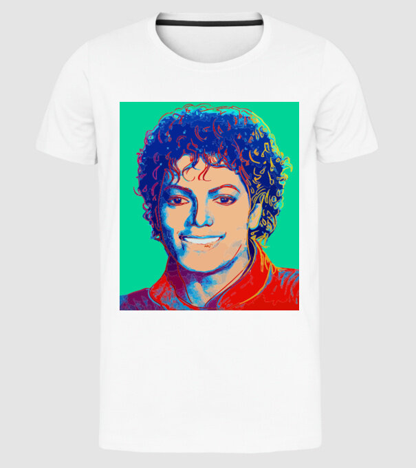 Micheal Jackson Art model alb pe tricou