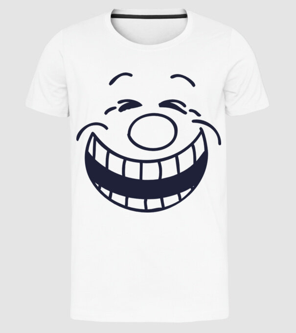 Funny Face Smiley model alb pe tricou