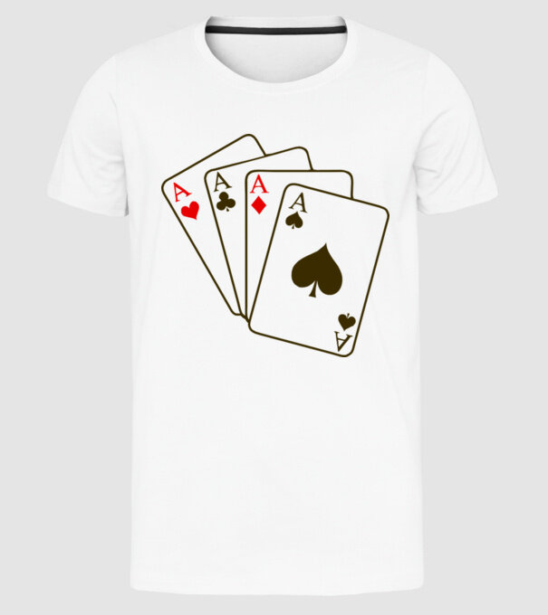 Ași model alb pe tricou