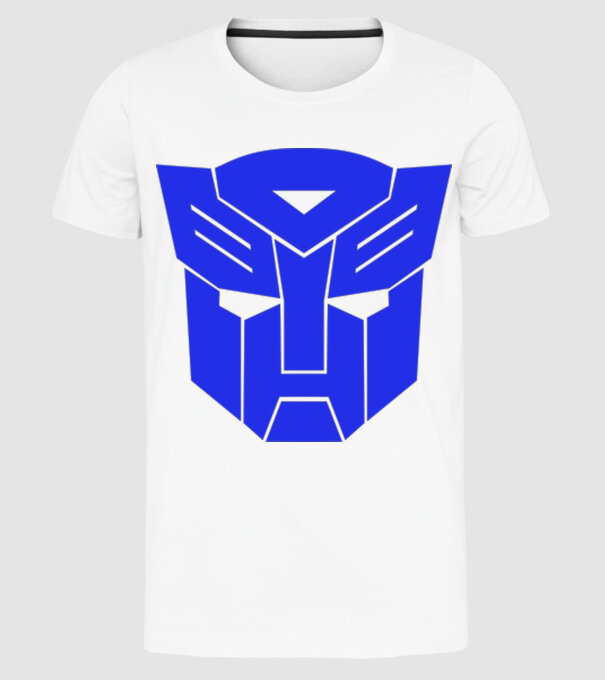 Autobot model alb pe tricou
