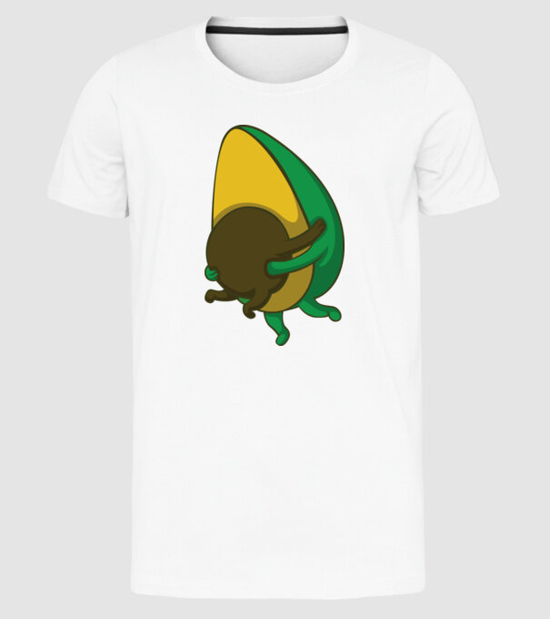 Avocado model alb pe tricou