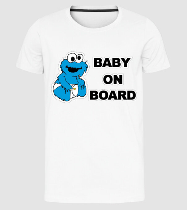 Baby Monster model alb pe tricou