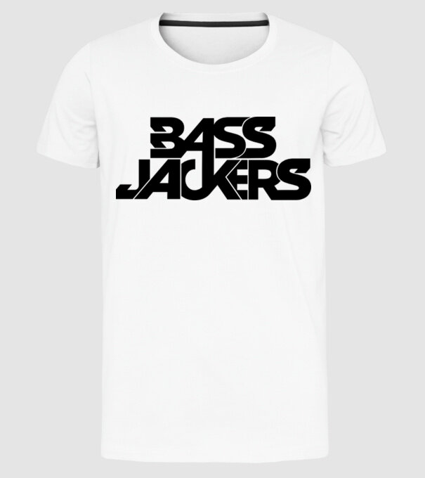 Bass Jackers model alb pe tricou