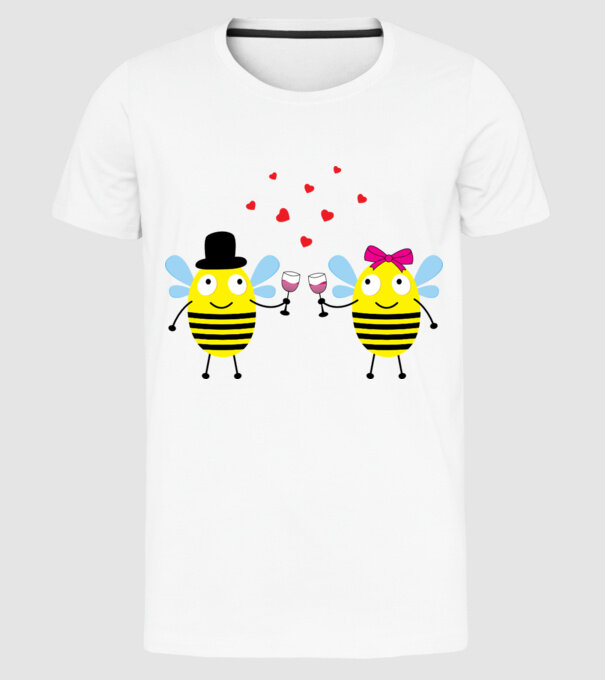 Bee Love model alb pe tricou