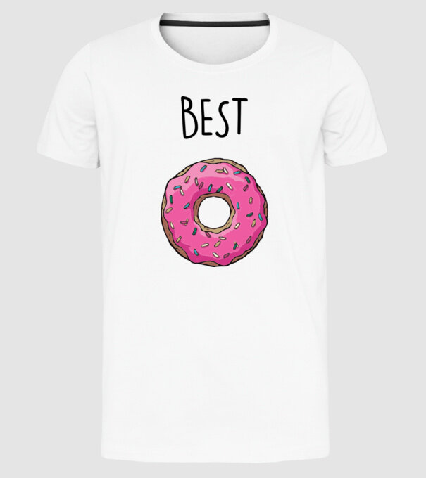 Best friends model alb pe tricou