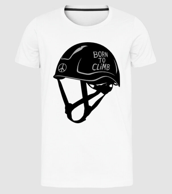 Born to climb model alb pe tricou