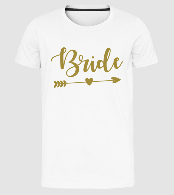 Bride model alb pe tricou