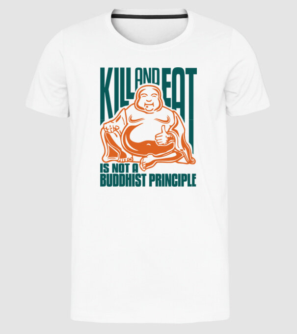 buddhist principle model alb pe tricou