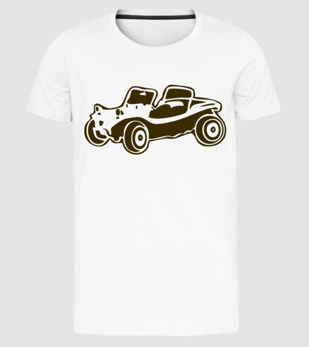 Buggy model alb pe tricou
