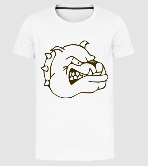 Bulldog model alb pe tricou