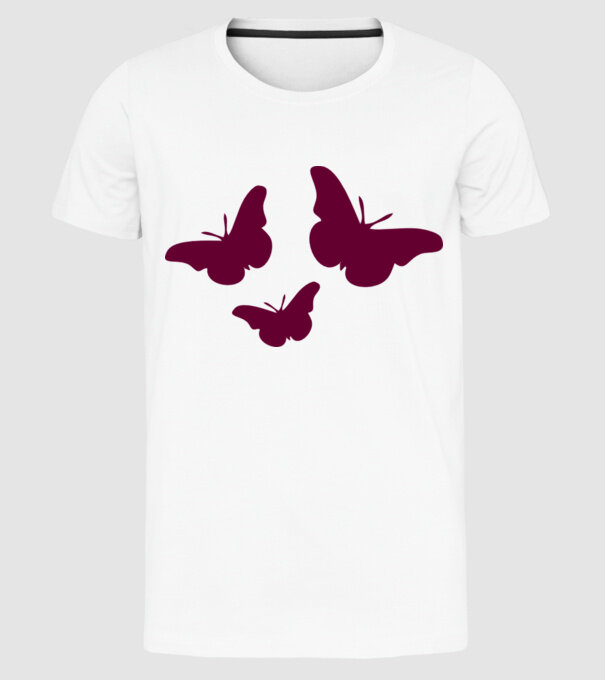 Butterflies model alb pe tricou