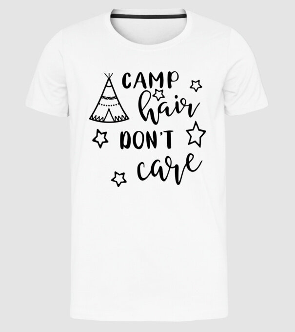 Camp hair teepee model alb pe tricou