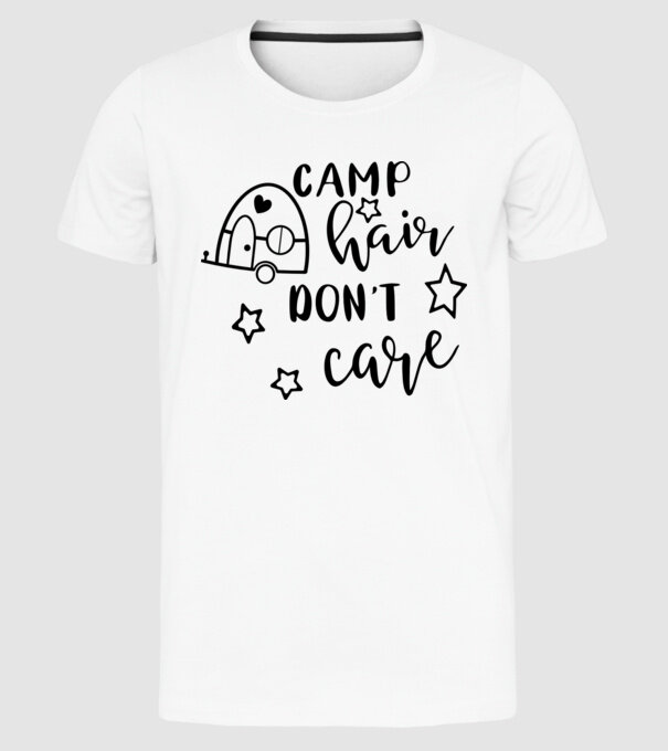 Camp hair trailer model alb pe tricou