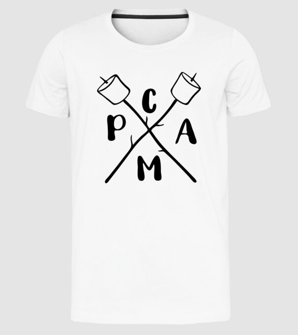 Camp marshmallow model alb pe tricou