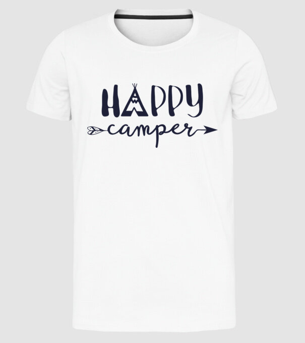 Camper tepee model alb pe tricou